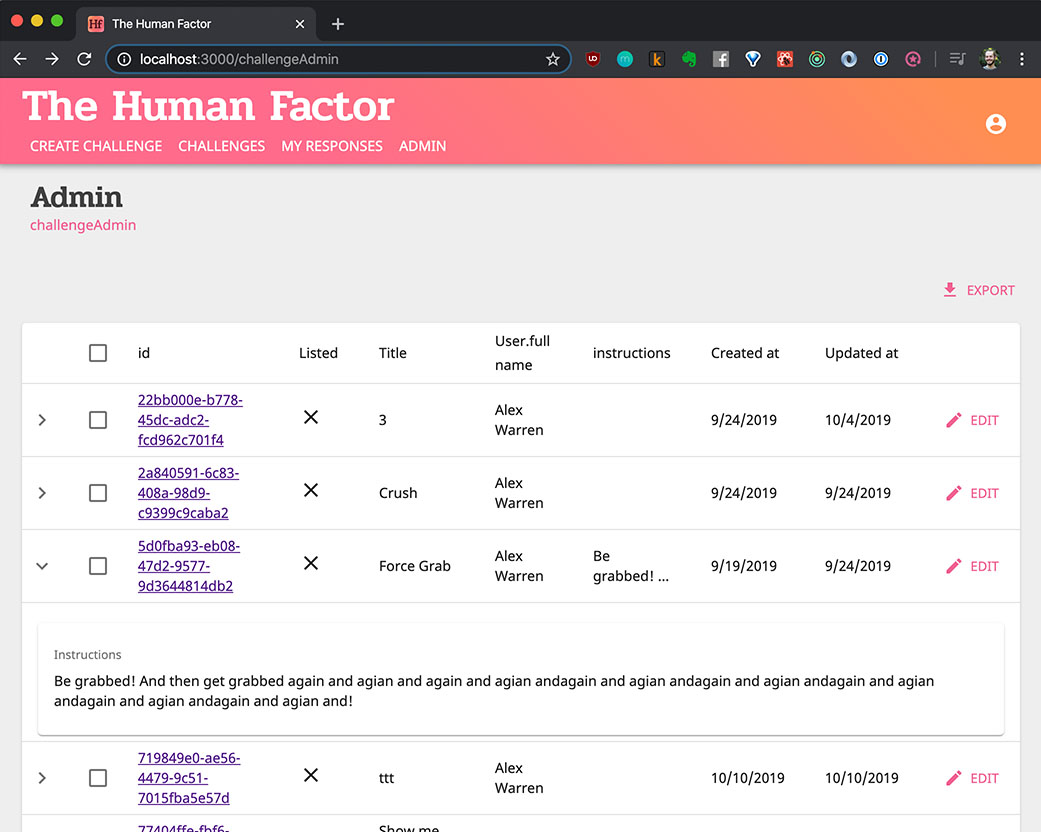 Admin List